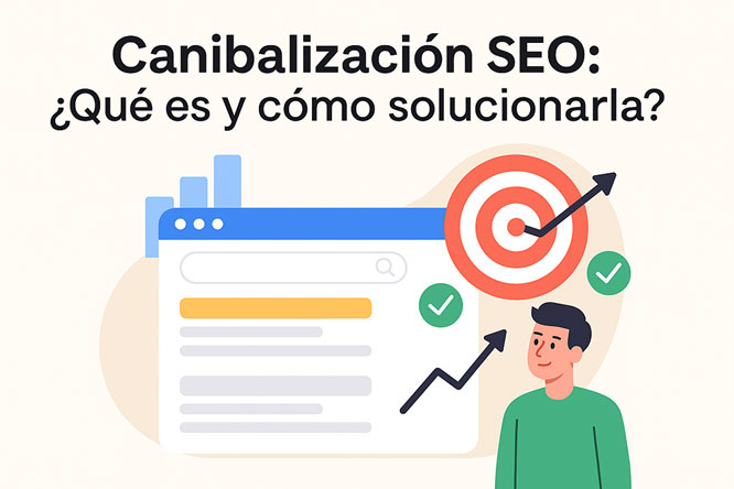 Ilustración digital sobre canibalización SEO